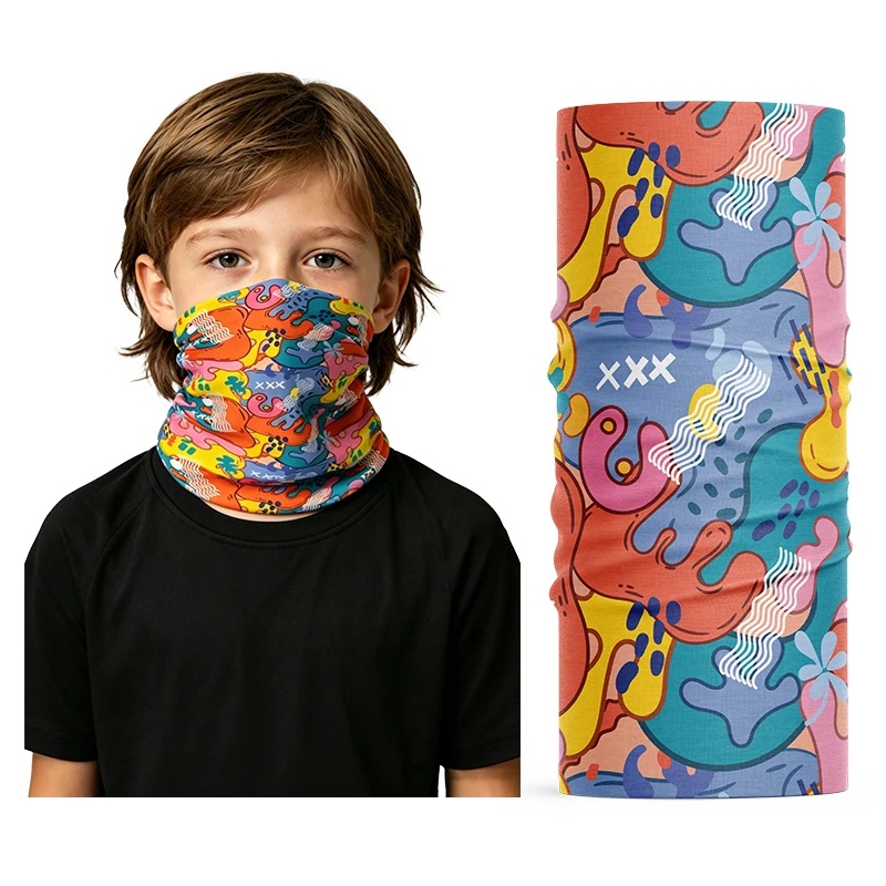 Kids Face Mask - Cache-cou en soie glacée rafraîchissante pour